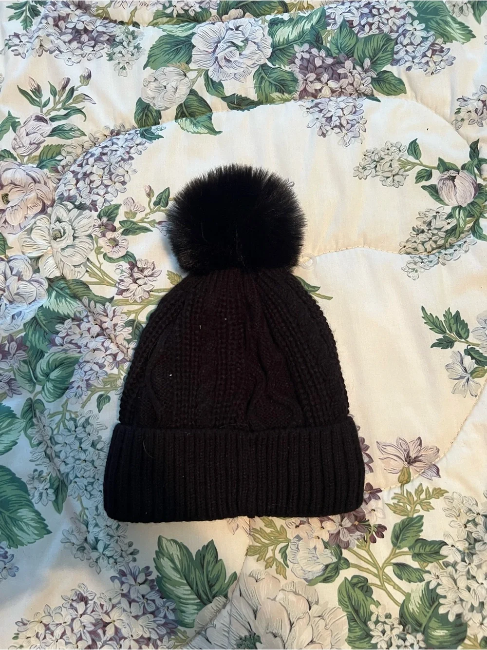 UGG Australia Knit Winter Hat Beanie Black With Pom